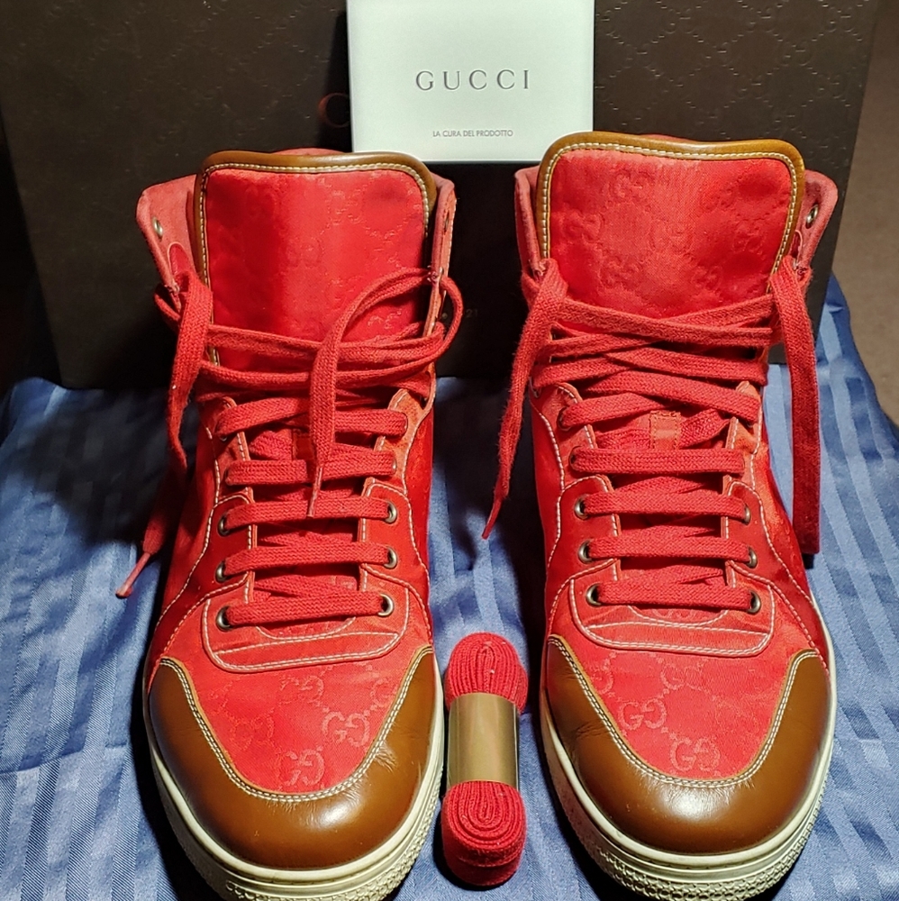 Red Gucci Guccissima High Tops